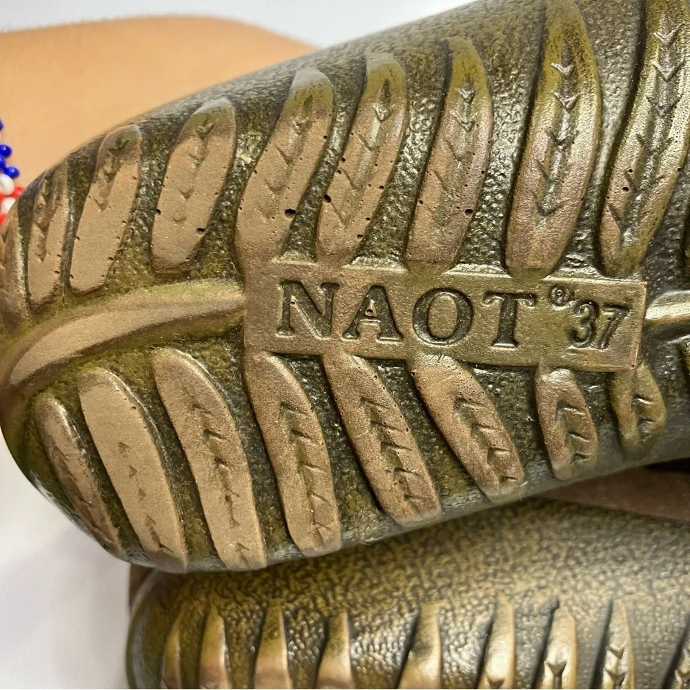 Naot Matai mary Jane‎ style shoes brown & gold leather size 37 - Picture 5 of 6